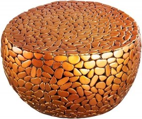 Masuta decorativa Stone Mosaic 72cm, cupru