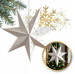 Stea de hartie de Craciun cu sapte colturi STARLET 45 cm, alba
