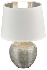 Veioză din ceramică și pânză Trio Luxor, înălțime 26 cm, alb