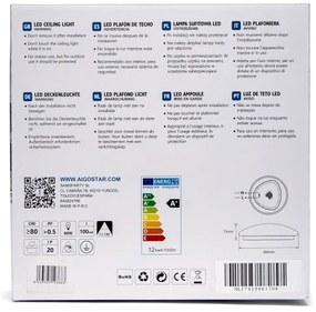 Aigostar - Plafonieră LED Ø 28 cm, 12W, 230V, 3000K