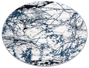 Covor modern COZY 8871 Cerc, Marble, Marmură - structural două niveluri de lână albastru