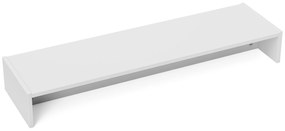 HOMCOM Suport monitor până la 16kg, cu 2 Compartimente de Depozitare, 100x27x15 cm, Alb | Aosom Romania