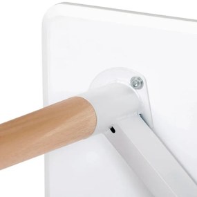 Set de sufragerie 1+4, masa alba BERGEN 120x80cm si scaun alb din plastic COCO