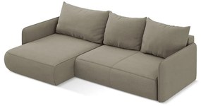 Colțar bej extensibil/cu spațiu de depozitare (cu colț pe partea stângă) Nanea – Makamii