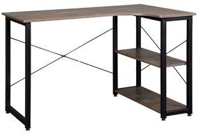 HomCom birou unghiular, 2 rafturi, 120x73,2x75 cm | AOSOM RO