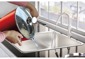 Oala marmorata 6L, 24 cm, cu capac pentru paste Burgundy Metalic Line Berlinger Haus BH 1531N