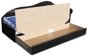 Pat de o persoană (canapea) 70 cm Lane II (negru 39 + Dodo 1026) (D). 793130