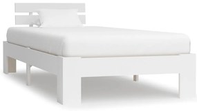 vidaXL Cadru de pat, alb, 90 x 200 cm, lemn masiv de pin