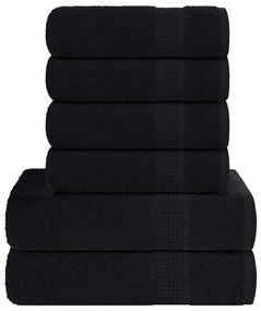 vidaXL Set prosoape 8 buc Negru 360 g/m² 100% bumbac