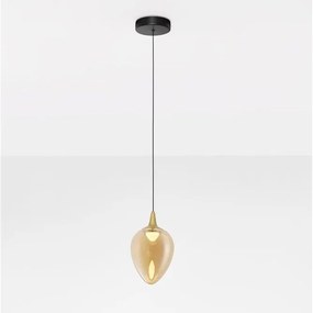 Pendul LED modern, Metal, Sticla, Champaign, Nali