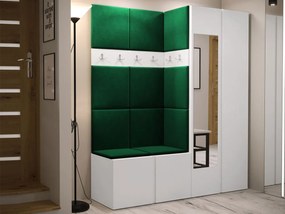Mobilier hol Tovenaz XII (Alb + Verde) (cu oglindă). 1104811