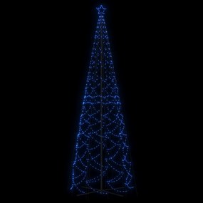Brad de Craciun conic, 1400 LED-uri, albastru, 160x500 cm Albastru, 500 x 160 cm, Becuri LED in forma zigzag, 1