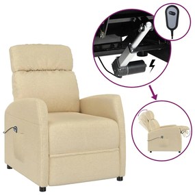 3073655 vidaXL Fotoliu de masaj electric rabatabil, crem, textil