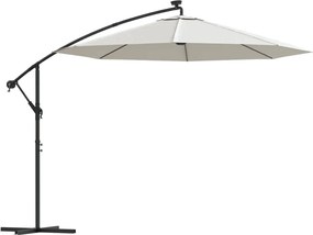 vidaXL Umbrelă soare suspendată, iluminare LED, stâlp metalic 300 cm