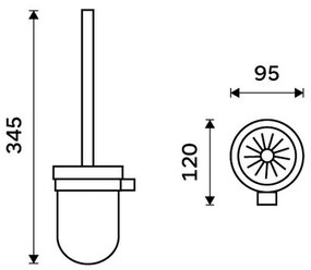 Perie de toaletă de perete NIMCO BR 11094KU-26 BORMO alb/crom lucios