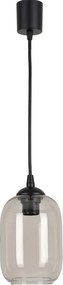 Brilagi - Pendul LED pe cablu R GLASS 1xE27/60W/230V Ø 14 cm negru/gri fumuriu