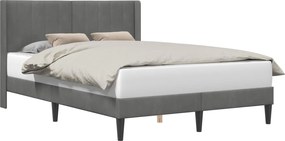 vidaXL Cadru de pat cu headboard Gri închis 160 x 200 cm Catifea