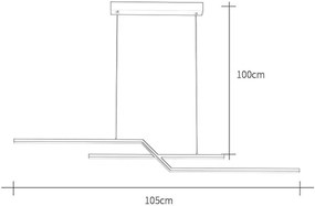 Lustră LED Elegantă cu Telecomandă WiFi 2.4G, Lumină Reglabilă Rece/Calda/Neutră, 120cm, Iluminare Premium și Stil Contemporan DM-G4125 Negru