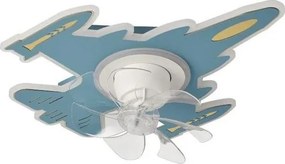 Plafonieră LED pentru copii, dimabilă, cu ventilator, LED/63W/230V 3000/4000/6000K, albastră