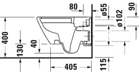 Duravit 29030900212 - WC suspendat D-CODE, fără brida, ceramică, alb lucios