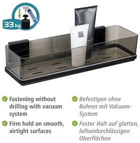 Raft pentru baie negru autoadeziv din plastic Quadro – Wenko