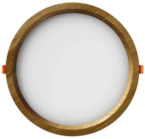 Corp de iluminat LED încastrat RONDO LED/18W/230V 3000K d. 26 cm lemn masiv stejar APLED