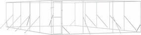 vidaXL Padoc de exterior pentru câini argintiu 6x10x2m oțel galvanizat