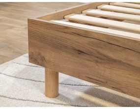 Pat matrimonial bej cu somieră 160x200 cm Lior – Bobochic Paris