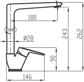 Baterie de chiuvetă Novaservis METALIA 26,2 cm crom lucios