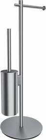 Suport hartie freestanding cu spatiu pentru perie nichel Omnires Modern Project