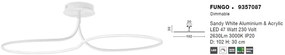 Lustra LED aplicata design modern FUNGO alba NVL-9357087