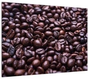 Tablou pe sticlă cu boabe de cafea (70x50 cm)