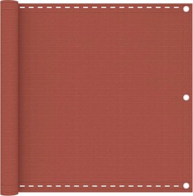 vidaXL Paravan de balcon, cărămiziu, 90x500 cm, HDPE