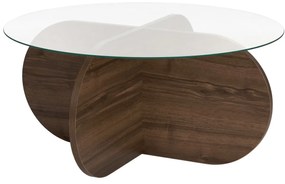 Măsuță cafea Aorte (nuc + sticlă). 1127455