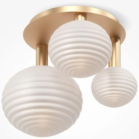 Plafoniera design modern decorativ Reels 3L auriu/alb