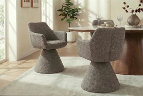 Scaun pivotant AMBIENTO tesatura Chenille maro