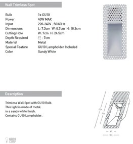 Spot incastrabil iluminat ambiental GU10 TRIMLESS
