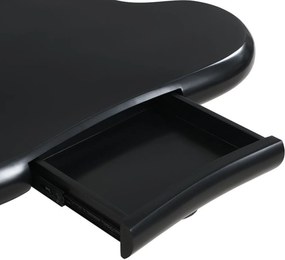 Masă de cafea în formă de nor, din MDF cu iluminare LED și sertar, 98x65,5x40 cm, Negru