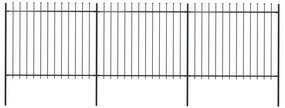vidaXL Gard de grădină cu vârf tip suliță, oțel, 537x150 cm, negru