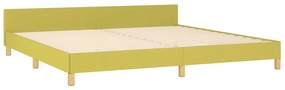 Cadru de pat cu tablie, verde, 200x200 cm, textil Verde, 200 x 200 cm, Design simplu