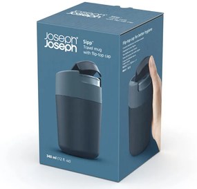 Thermos Joseph Joseph Sipp 81124, Capac etansare, 340 ml, Fara BPA, Albastru