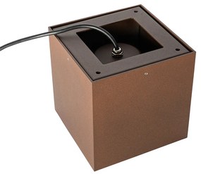 Proiector de grădină industrial maro ruginit pătrat IP65 AR111 - Lennard