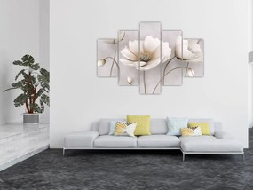 Tablou cu florile albe (150x105 cm)