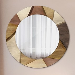 Oglinda cu decor rotunda Lemn 3d geometric
