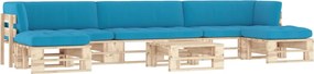 vidaXL Set mobilier de grădină cu perne, 6 piese, lemn pin tratat