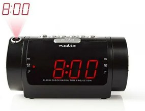 Nedis Ceas deșteptător digital cu radio șiproiecție Ecran LED de 0,9"
