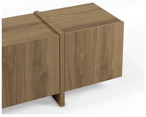 Comodă TV în culoare naturală cu aspect de lemn de stejar 180x55x35 cm Volia – Marckeric
