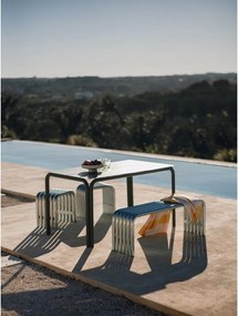 Bancă de grădină argintie din metal Nokk – noo.ma