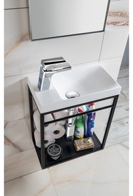 Etajeră fără lavoar neagră suspendată din metal 39,5x45 cm Crest – Sapho