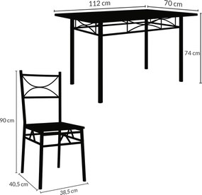Set masa cu 4 scaune Paul Negru